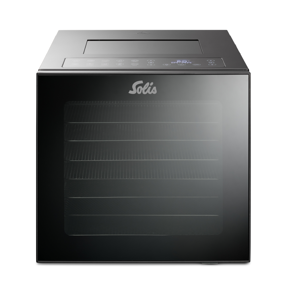 Solis VitaDry Food Dehydrator with black glass front design