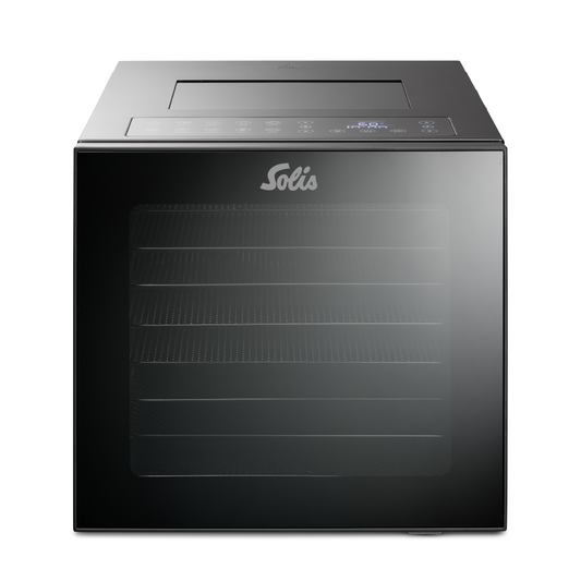 Solis VitaDry Food Dehydrator with black glass front design